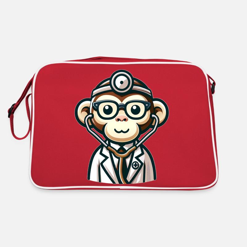Cute Monkey Doctor Retro Bag
