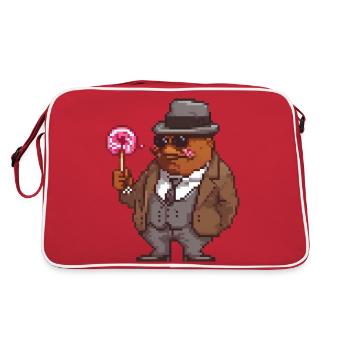 Dapper Pixel Gentleman - Retro Bag - red/white - Back