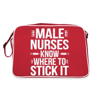 Blague pour les aidants masculins - Sac Retro - rouge/blanc - Dos