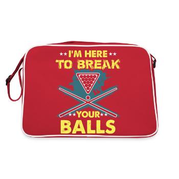 Billardspieler Geschenk Billard Queue Billardtisch - Retro Tasche - Rot/Weiß - Hinten