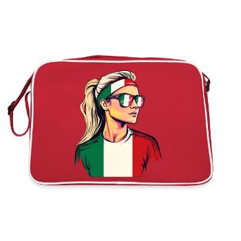 Italie drapeau drapeau femme lunettes de soleil fan jersey - Sac Retro - rouge/blanc - Dos