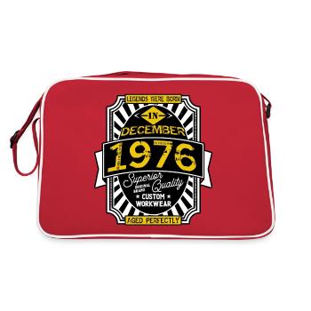 1976 DECEMBER - Sac Retro - rouge/blanc - Dos