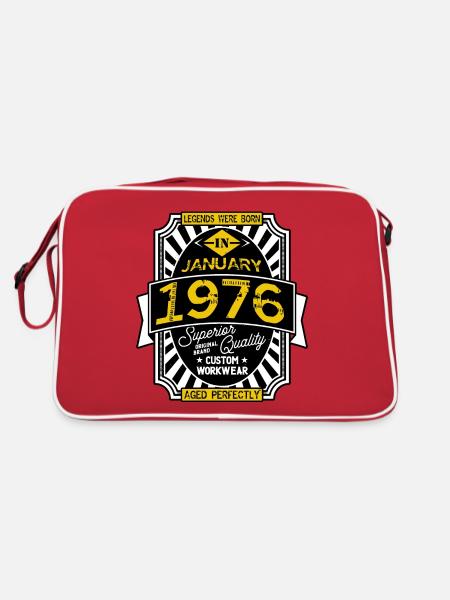 1976 JANUARY - Sac Retro - rouge/blanc - Dos