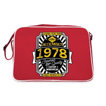1978 DECEMBER - Sac Retro - rouge/blanc - Dos