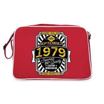 1979 SEPTEMBER - Sac Retro - rouge/blanc - Dos