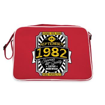 1982 SEPTEMBER - Sac Retro - rouge/blanc - Dos