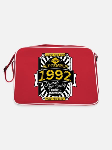 1992 SEPTEMBER - Sac Retro - rouge/blanc - Dos