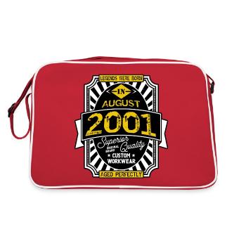 2001 AUGUST - Sac Retro - rouge/blanc - Dos