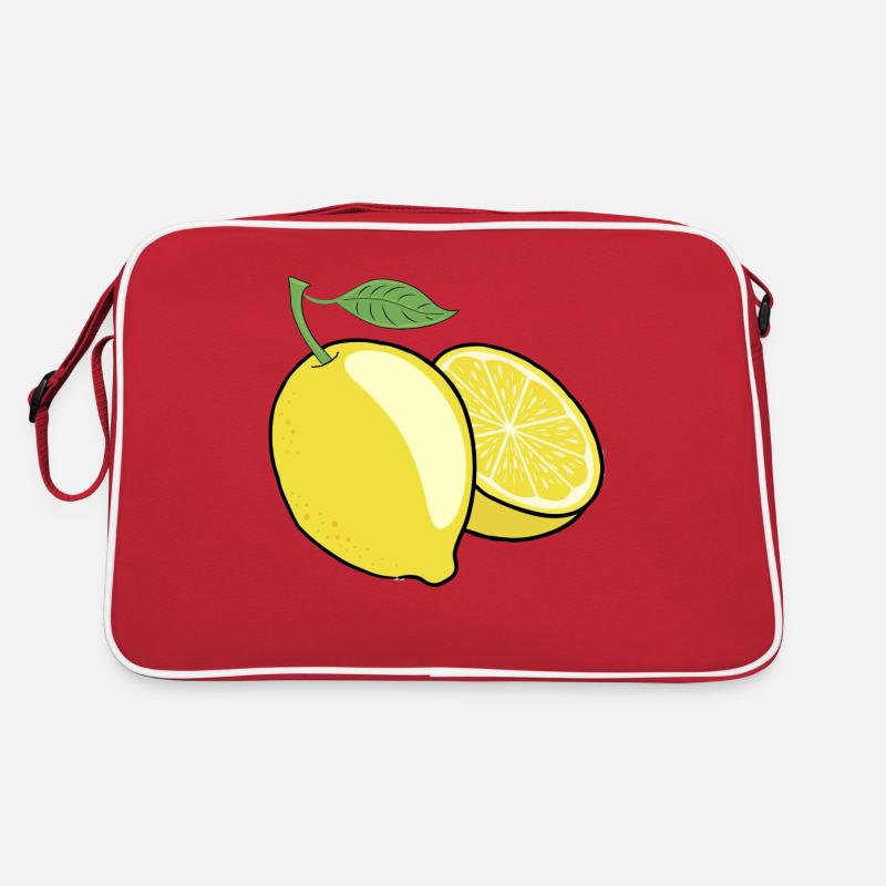 Zitrone - Retro Tasche - Rot/Weiß
