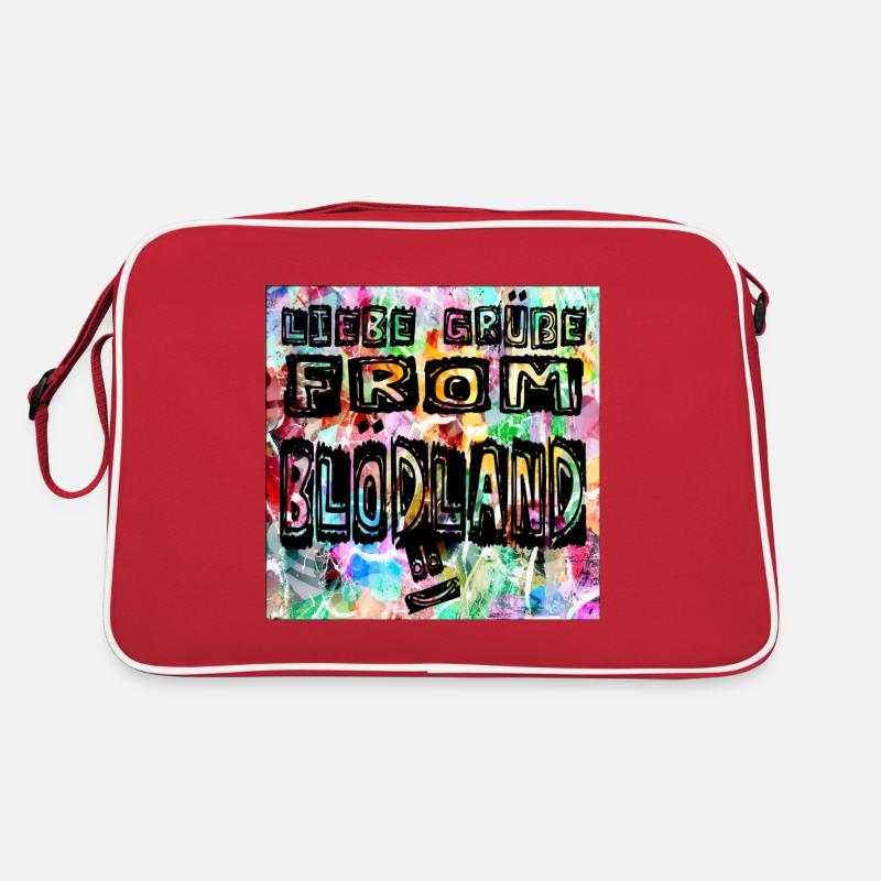 liebegrüße - Retro Tasche - Rot/Weiß