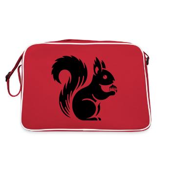 Silhouette d’écureuil minimaliste avec écrou - Sac Retro - rouge/blanc - Dos