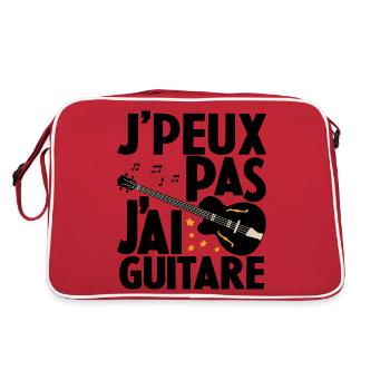 Je Peux Pas J'ai Guitare Drôle Guitare - Sac Retro - rouge/blanc - Dos
