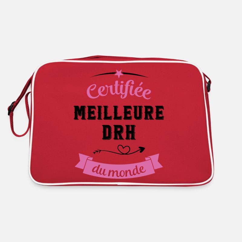 Certifiée meilleure drh du monde - Sac Retro - rouge/blanc