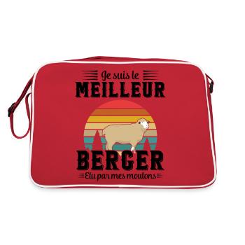 Berger élu par les moutons cadeau humour - Sac Retro - rouge/blanc - Dos