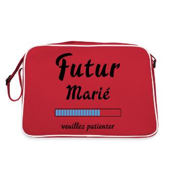 Futur marié veuillez patienter Humour mariage - Sac Retro - rouge/blanc - Dos