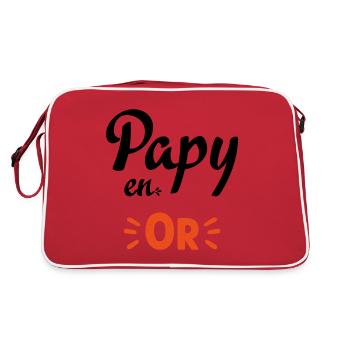 Papy en or humour papy cadeau - Sac Retro - rouge/blanc - Dos