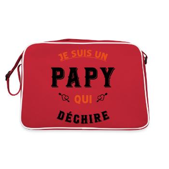 Je suis un papy qui déchire - Sac Retro - rouge/blanc - Dos