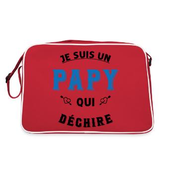 Je suis un papy qui déchire - Sac Retro - rouge/blanc - Dos