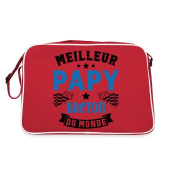 Meilleur Papy Breton du Monde - Sac Retro - rouge/blanc - Dos