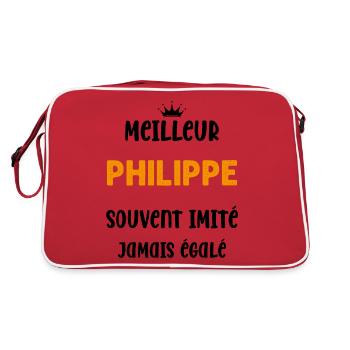 Homme humour prénom super meilleur philippe - Sac Retro - rouge/blanc - Dos