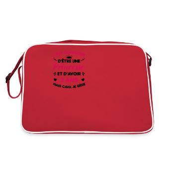 Je Suis Une Princesse Et J'ai 3 Ans Cadeau Humour - Sac Retro - rouge/blanc - Dos