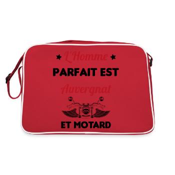 L'Homme Parfait Est Auvergnat Motard - Sac Retro - rouge/blanc - Dos