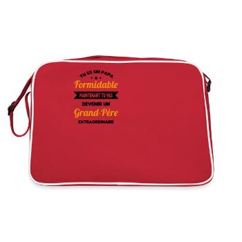 Futur grand-père cadeau annonce de grossesse - Sac Retro - rouge/blanc - Dos