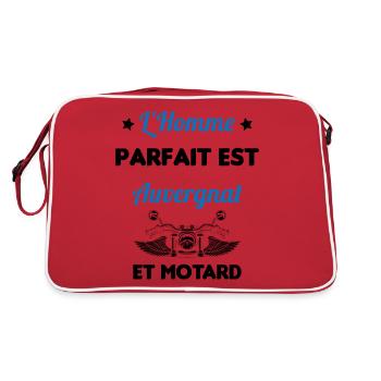 L'Homme Parfait Est Auvergnat Motard - Sac Retro - rouge/blanc - Dos
