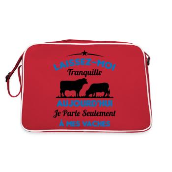 Je parle Seulement à Mes Vaches - Sac Retro - rouge/blanc - Dos
