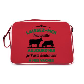 Je parle Seulement à Mes Vaches - Sac Retro - rouge/blanc - Dos