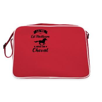 Equitation La Vie est Meilleure avec un Cheval - Sac Retro - rouge/blanc - Dos