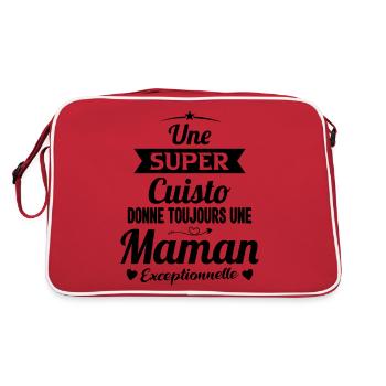 Cuisto cuisinière cadeau drôle maman - Sac Retro - rouge/blanc - Dos