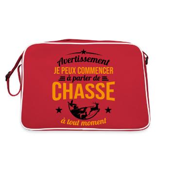 Parler De Chasse à Tout Moment Cadeau Chasseur - Sac Retro - rouge/blanc - Dos