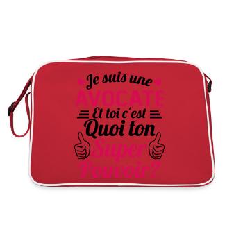Je suis une Avocate c'est mon super pouvoir - Sac Retro - rouge/blanc - Dos