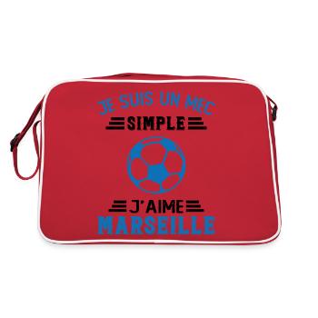 je suis un mec simple j'aime Marseille - Sac Retro - rouge/blanc - Dos