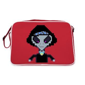 Pixel Alien « Fille Noire » - Sac Retro - rouge/blanc - Dos