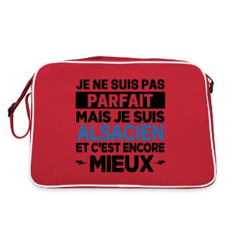 Je ne suis pas parfait mais Alsacien Alsace Cadeau - Sac Retro - rouge/blanc - Dos