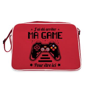 J'ai arrête Ma Game pour être ici Cadeau - Sac Retro - rouge/blanc - Dos