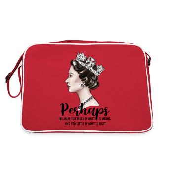 Königin von England Spruch - Retro Tasche - Rot/Weiß - Hinten