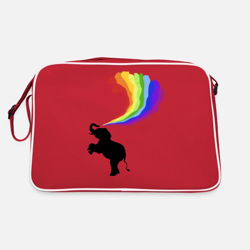 Elefant Elephant Regenbogen Regenbogenfarben Retro Tasche