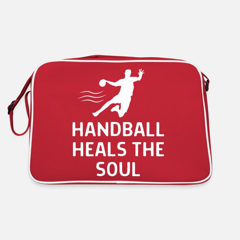 Handball Handballer Spruch Geschenk - Retro Tasche - Rot/Weiß