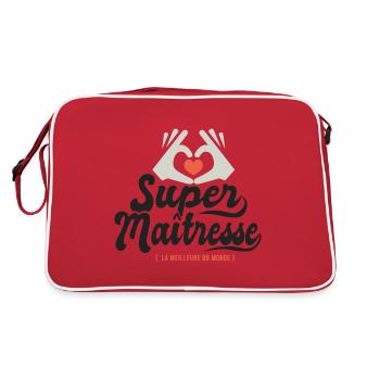 Super maitresse cadeau maîtresse institutrice - Sac Retro - rouge/blanc - Dos