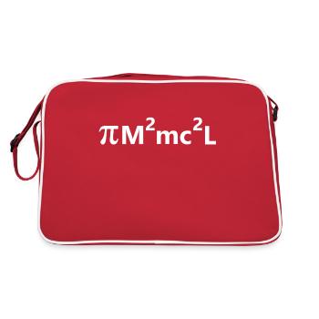 Mathematischer Pimmel weiß - Retro Tasche - Rot/Weiß - Hinten