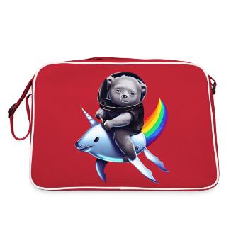 Koala Unicorn Astronaut at Rainbow Imaginative - Retro Bag - red/white - Back