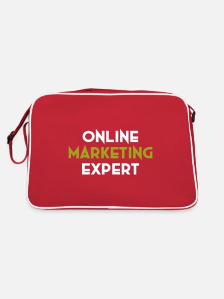 Sonderdesign-Onlinemarketing-Expert - Retro Tasche - Rot/Weiß - Hinten