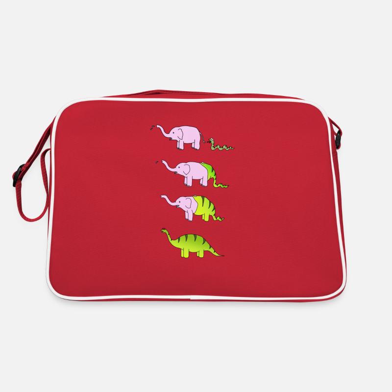 dinosaur snake elephant Retro Bag