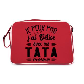 Je peux pas j'ai bêtise avec ma tata préféré - Sac Retro - rouge/blanc - Dos