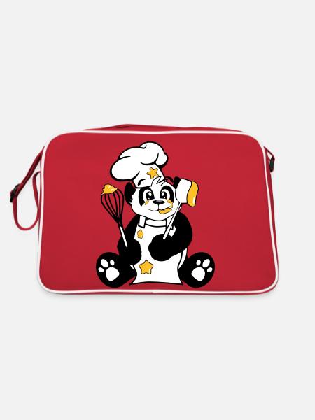 panda_topchef - Sac Retro - rouge/blanc - Dos