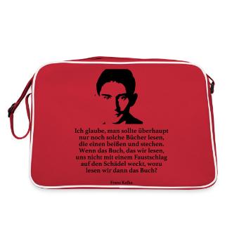 Kafka: Je pense que vous devriez faire seulement - Sac Retro - rouge/blanc - Dos