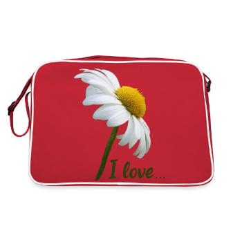 Marguerites J’adore la marguerite à fleurs blanches - Sac Retro - rouge/blanc - Dos